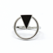 Silver and palm wood ring